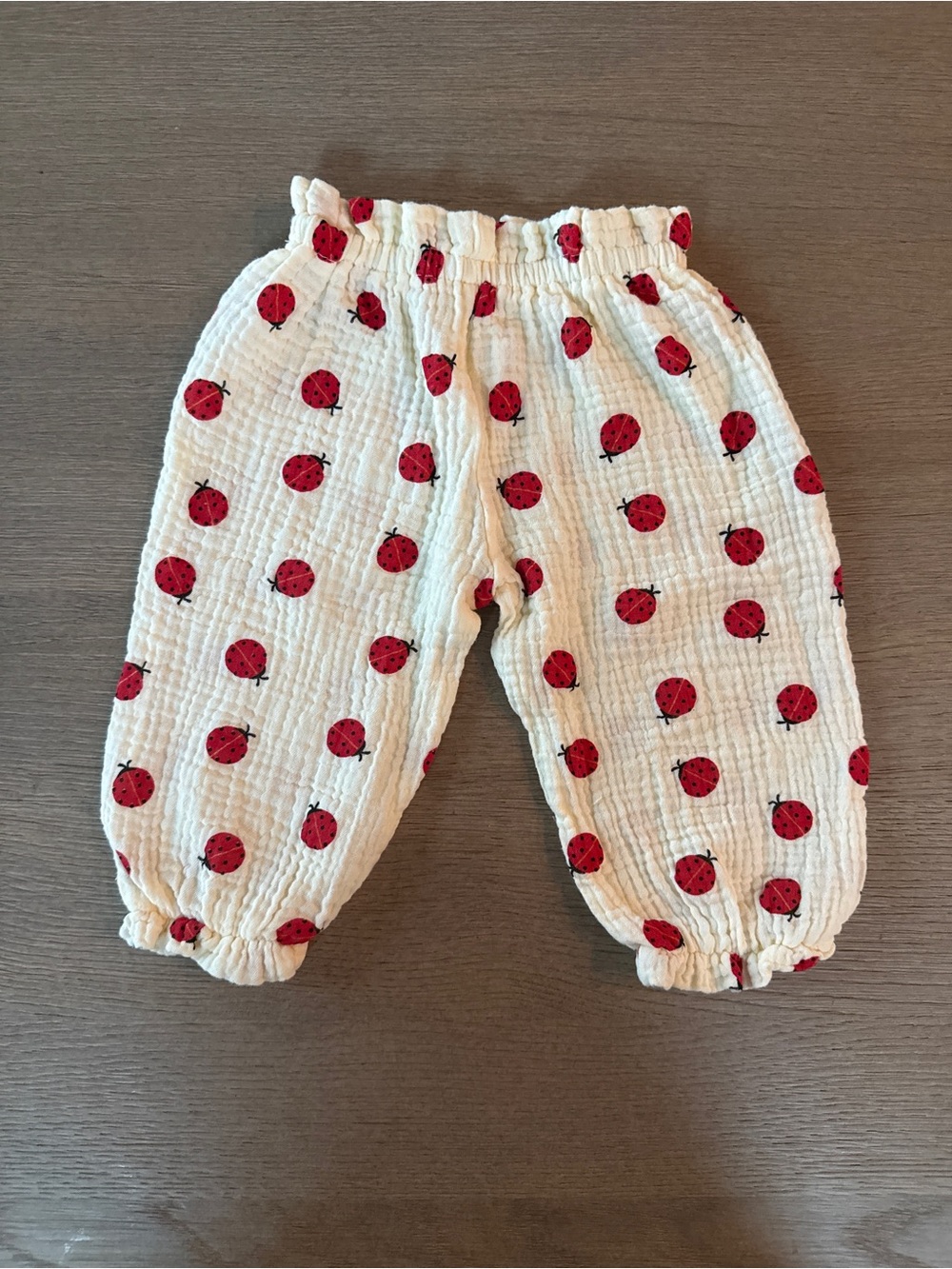 Toddler Girls Ladybug Print Lightweight Pants Elastic Waist